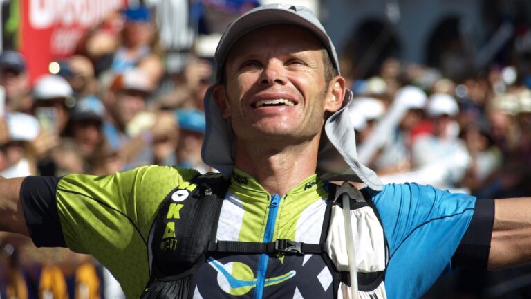 Ludovic Pommeret à l'arrivée de l'UTMB 2016
