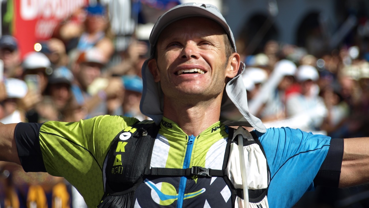 Ludovic Pommeret à l'arrivée de l'UTMB 2016