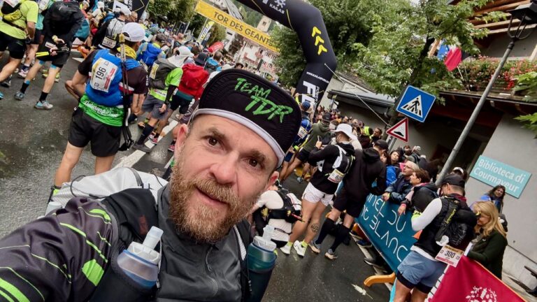 Gregory De Doncker au départ du Tor des Géants 2025 à Courmayeur